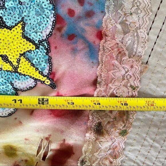 Tie Dye Sequins Rainbow Crop Top One-of-a-kind XS - Picture 7 of 7
